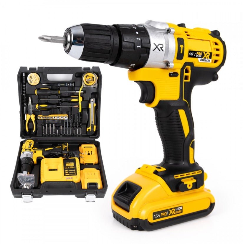 Trusă Bormașină pentru Bricolaj, 2 acumulatori de 48V si 30 accesorii