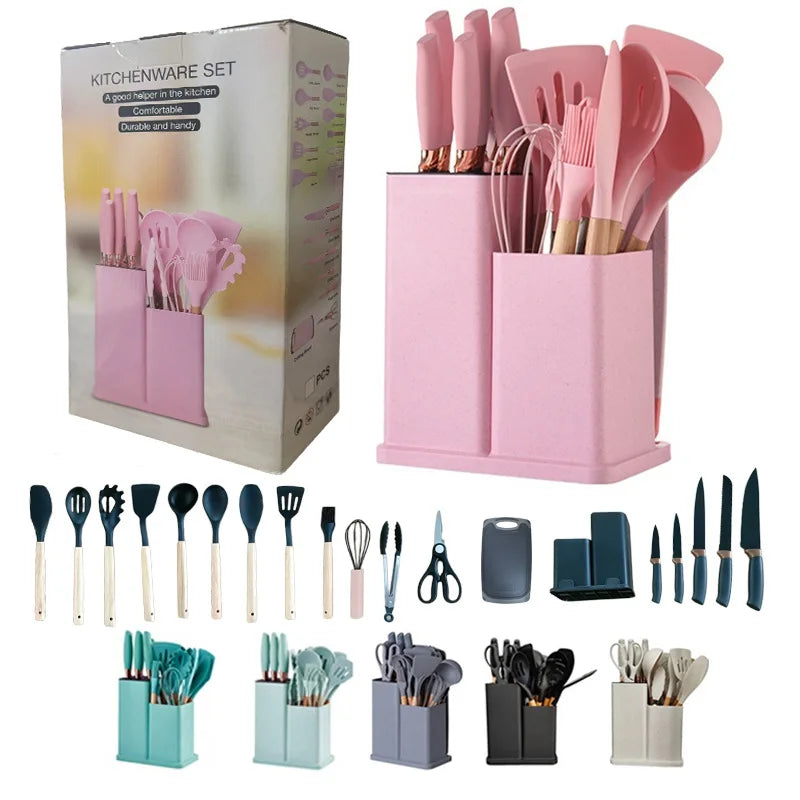 Set 19 Ustensile Bucătărie Silicone Pro Plus