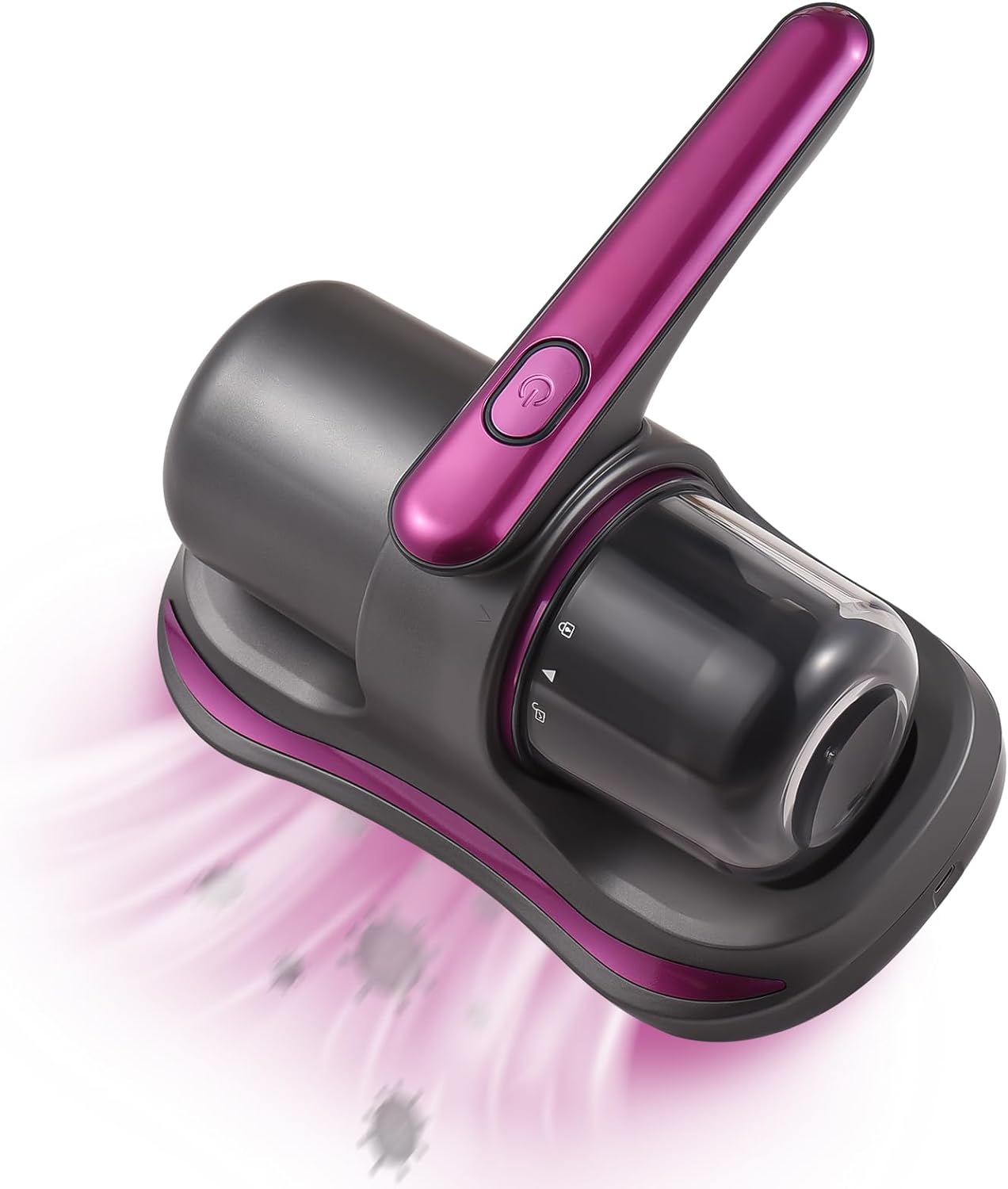 Aspirator Magic Antiacarieni, putere 8000 pa, baterie 3600 mAh si filtru HEPA cu recipient colectare de 500 ml