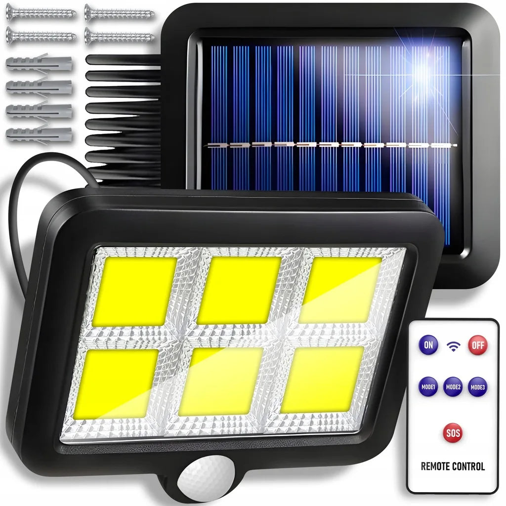Pachet 4 Lămpi Solare COB cu Senzor de Mișcare + Cadou Surpriză 🎁