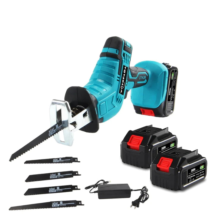 Fierastrau Electric Macvi® 48V cu 5 Lame si 2 Acumulatori Cu Baterii Reincarcabile, Taiere Lemn, Metal si Plastic, Valiza Transport Inclusa