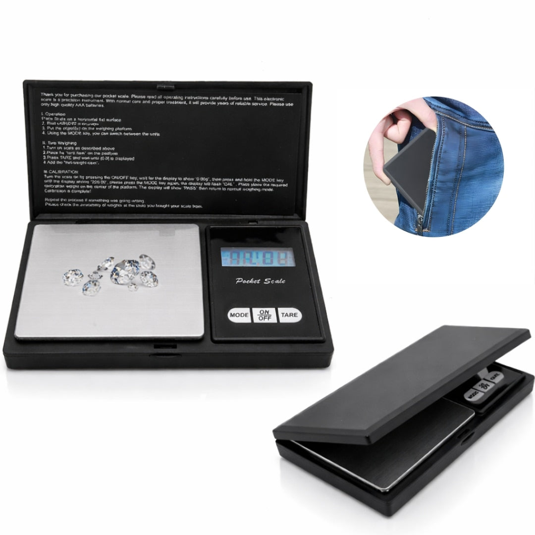 Cantar electronic pentru bijuterii Macvi®, Pocket, 300 g, Rezolutie 0, 01 g, precizie ridicata, usor, compact, Negru