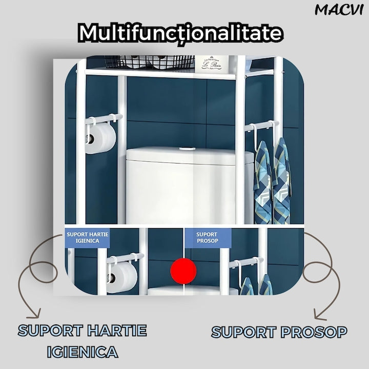 Organizator pentru Baie, Toaleta sau Masina de Spalat, Design Compact si Montare Rapida, 160 x 65 x 25 cm