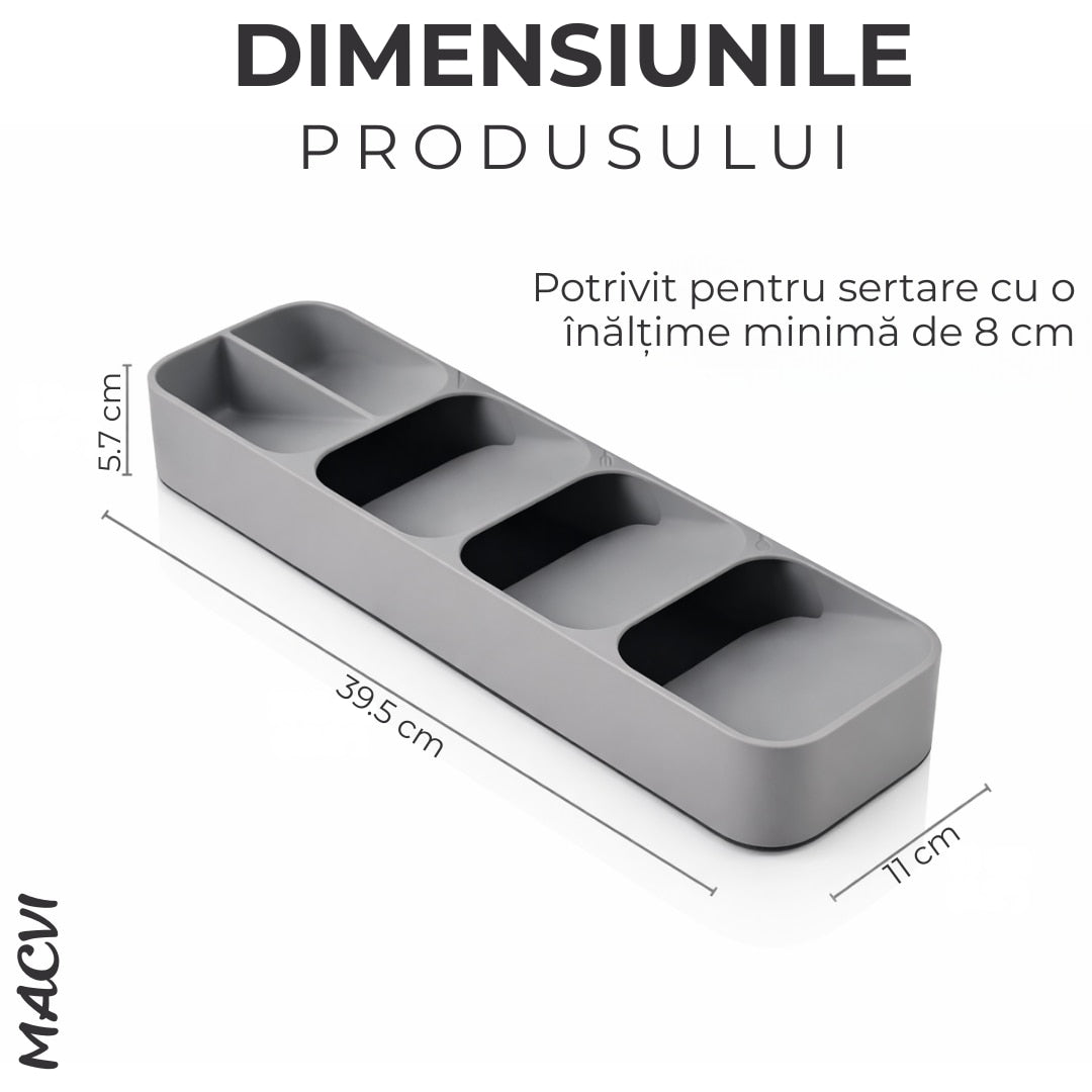 Suport tacamuri Macvi® organizator compact material durabil design modern stabilitate sporita culoare gri