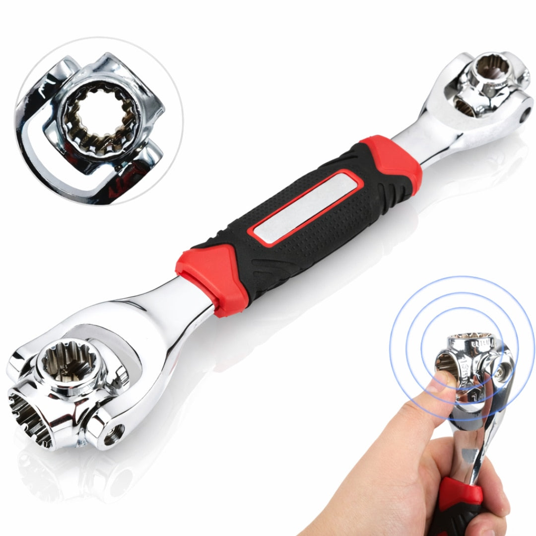Cheie tubulara multifunctionala Macvi® universala 48 in 1 cap rotativ 360° unghi 45° otel carbon pentru suruburi hex torx patrat spline unealta profesionala
