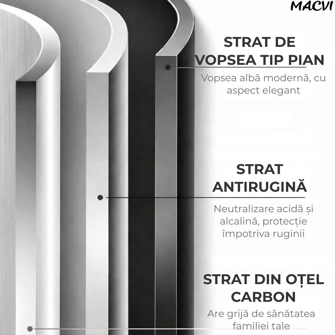 Raft modular Macvi® cu 3 polite pentru deasupra masinii de spalat, 65x25x155 cm, suport depozitare spatiu redus