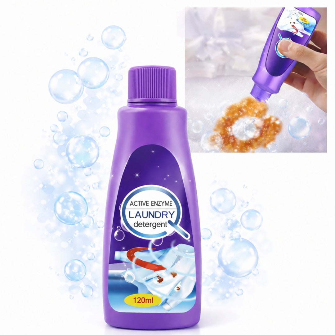 Detergent lichid pentru indepartarea petelor Macvi®, cu enzime active, pentru toate tipurile de haine, 120 ml, actiune imediata