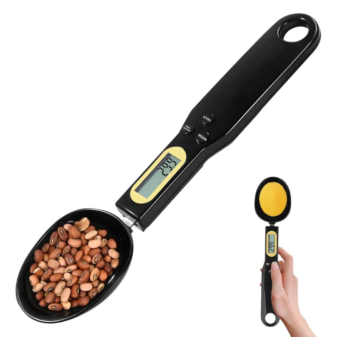Lingurita de masurat digitala Macvi®, capacitate 500 g, precizie 0.1 g, cu afisaj LCD, pentru ingrediente solide si lichide, Negru