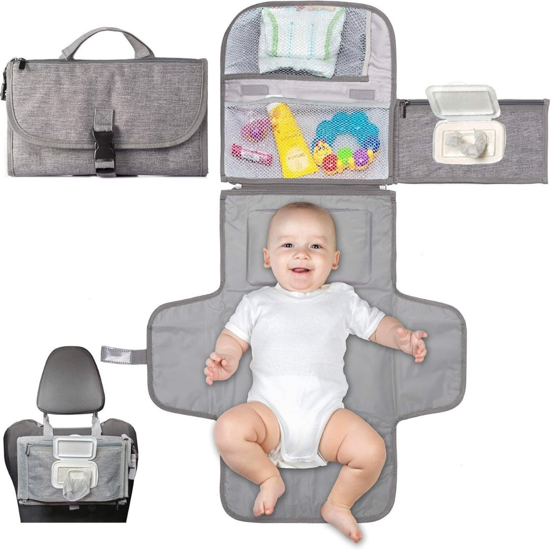 Saltea impermeabila Macvi® pentru schimbat scutece, multifunctionala, reutilizabila, 80x100 cm, ideala pentru bebelusi si copii mici