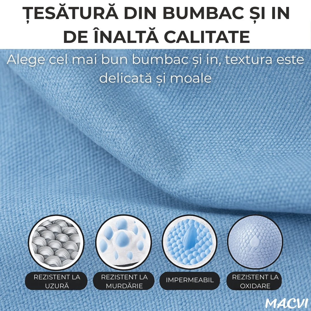 Cutie depozitare Macvi® 66L pliabila din material textil cu fermoar, fereastra transparenta si cadru metalic, organizator incapator pentru haine si articole casnice