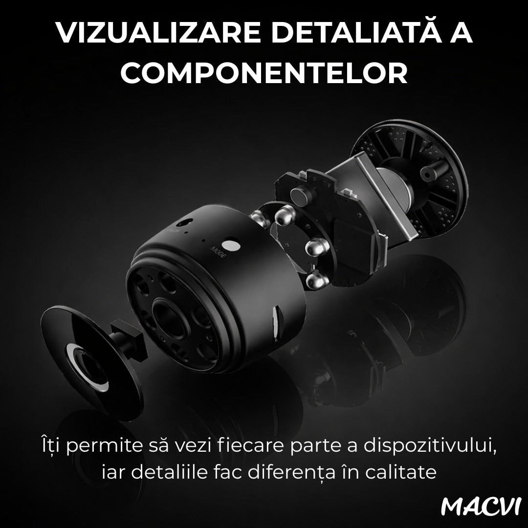 Mini Camera de Supraveghere WiFi Macvi® 1080P,Li-Ion reincarcabila, autonomie de 180 minute