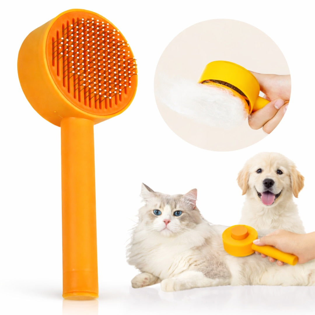 Perie pentru animale Macvi® Portocalie Ingrijire eficienta si confortabila pentru blana iubitorului tau de companie