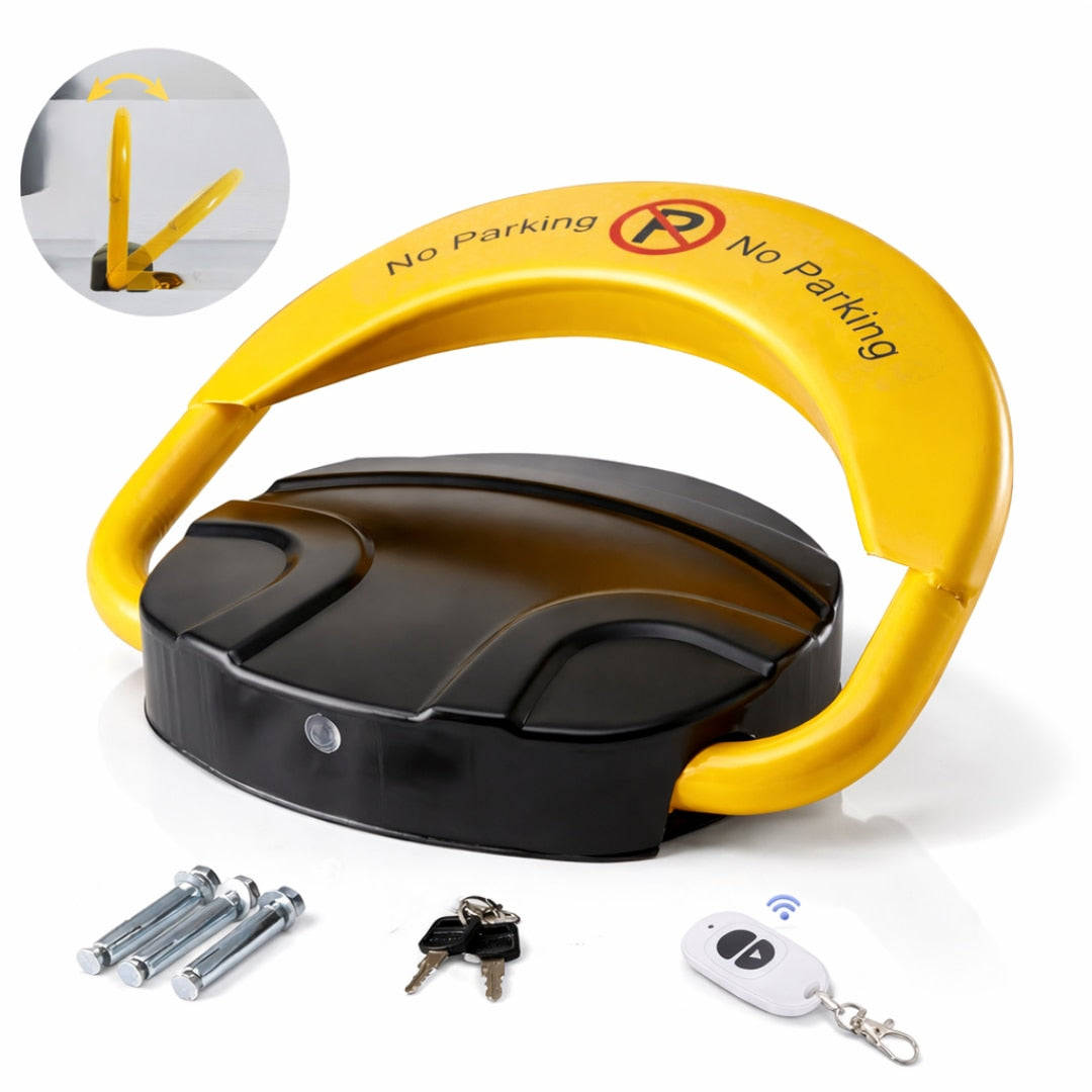 Blocator Parcare Macvi® cu Telecomanda, Actionare Electrica, Functionare pe baterii, protectie Acces Auto, Design Rezistent la praf si apa