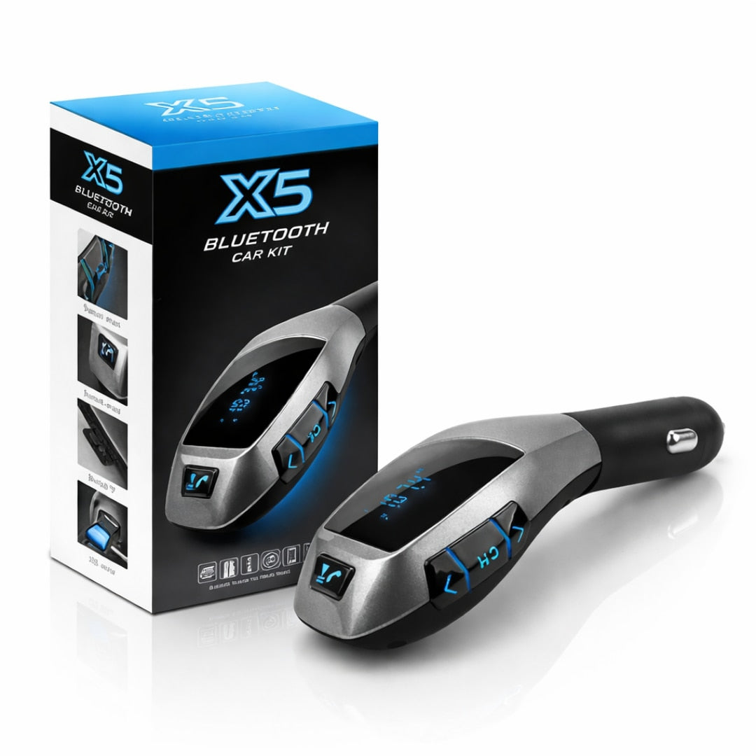 Kit Auto Macvi® X5, cu Functie de Modulator FM si Bluetooth, Compatibil cu Dispozitive Mobile, Functie Handsfree