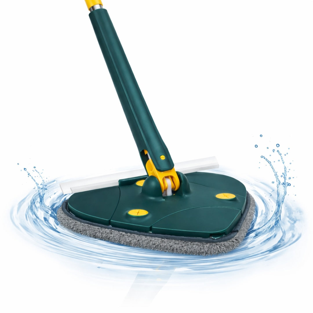 Mop cu Cap Inima Macvi® 360° Telescopic Curatare Usoara, 127 cm, Verde, Cap Rotativ si Lavete Microfibra