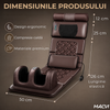 Saltea Multifunctionala de Masaj MACVI, Masaj Complet Shiatsu, 10 Motoare cu Vibratii, Incalzire, 5 Moduri de Masaj, Telecomanda, pentru Spate, Gat si Coloana, Piele Ecologica, Maro