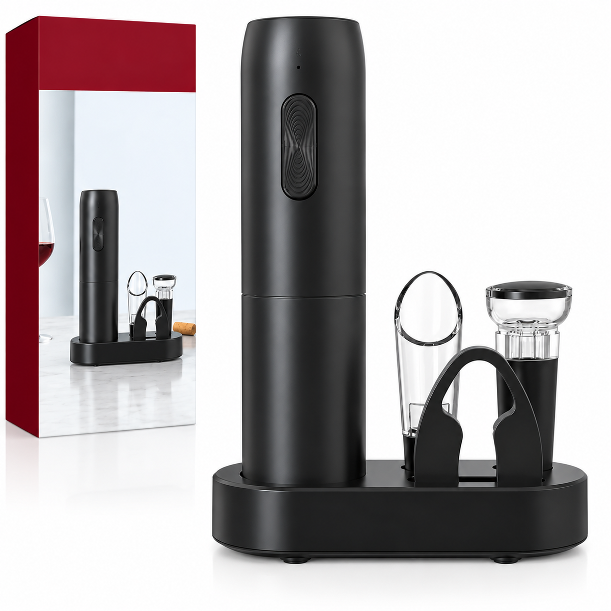 PROMO 1+1: Gadget premium: deschizător automat de vin cu baterii, elegant pentru cine festive și cadouri deosebite