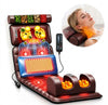 Saltea Multifunctionala de Masaj MACVI, Masaj Complet Shiatsu, 10 Motoare cu Vibratii, Incalzire, 5 Moduri de Masaj, Telecomanda, pentru Spate, Gat si Coloana, Piele Ecologica, Maro