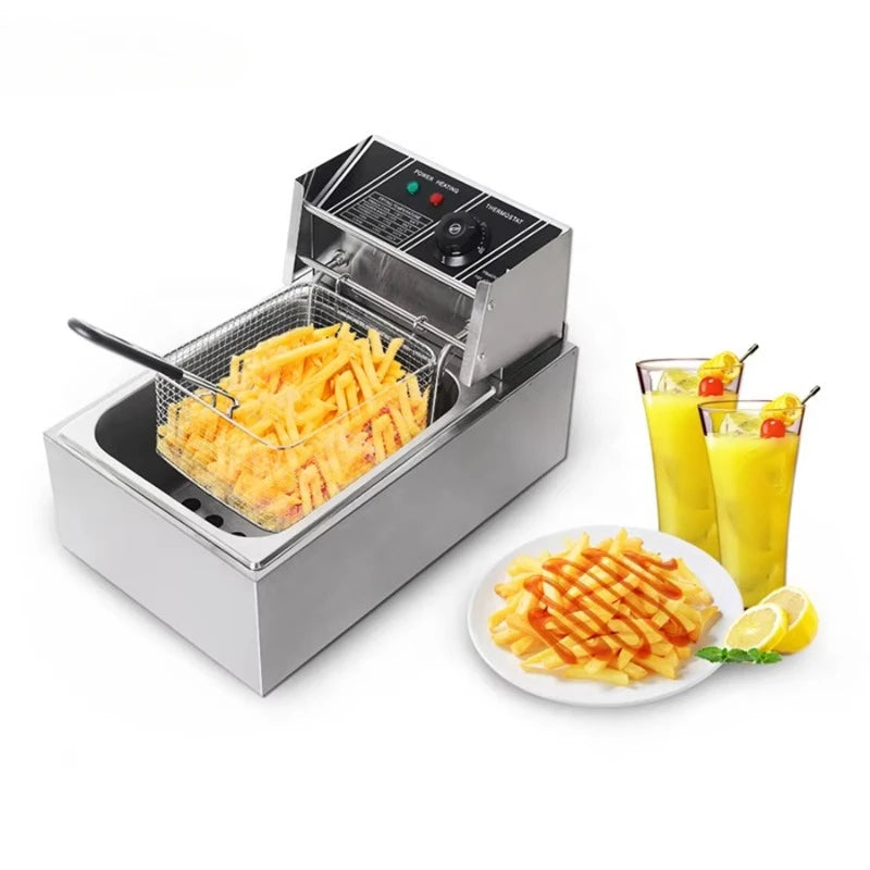 Friteuză cu ulei, 2500W, 6L, pentru porții XXL de cartofi aurii