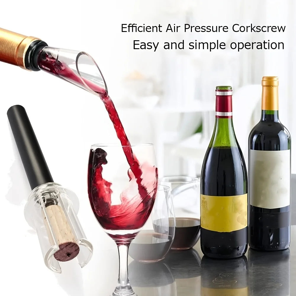 Set Deschizator de Sticle de Vin Macvi® 4 in 1, Tirbuson Profesional cu Taietor de Folie, Dop Vacuum si Picurator