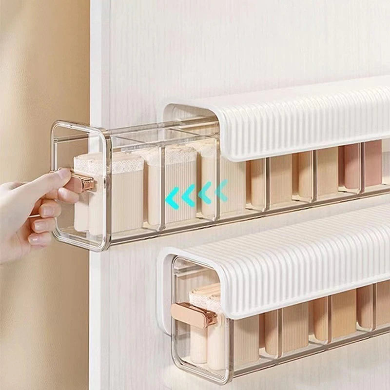 Cutie de Depozitare Macvi® Montata pe Perete cu 6 separatoare, organizator Spatios si Stilat pentru lenejerie, Accesorii si produse de bucatarie