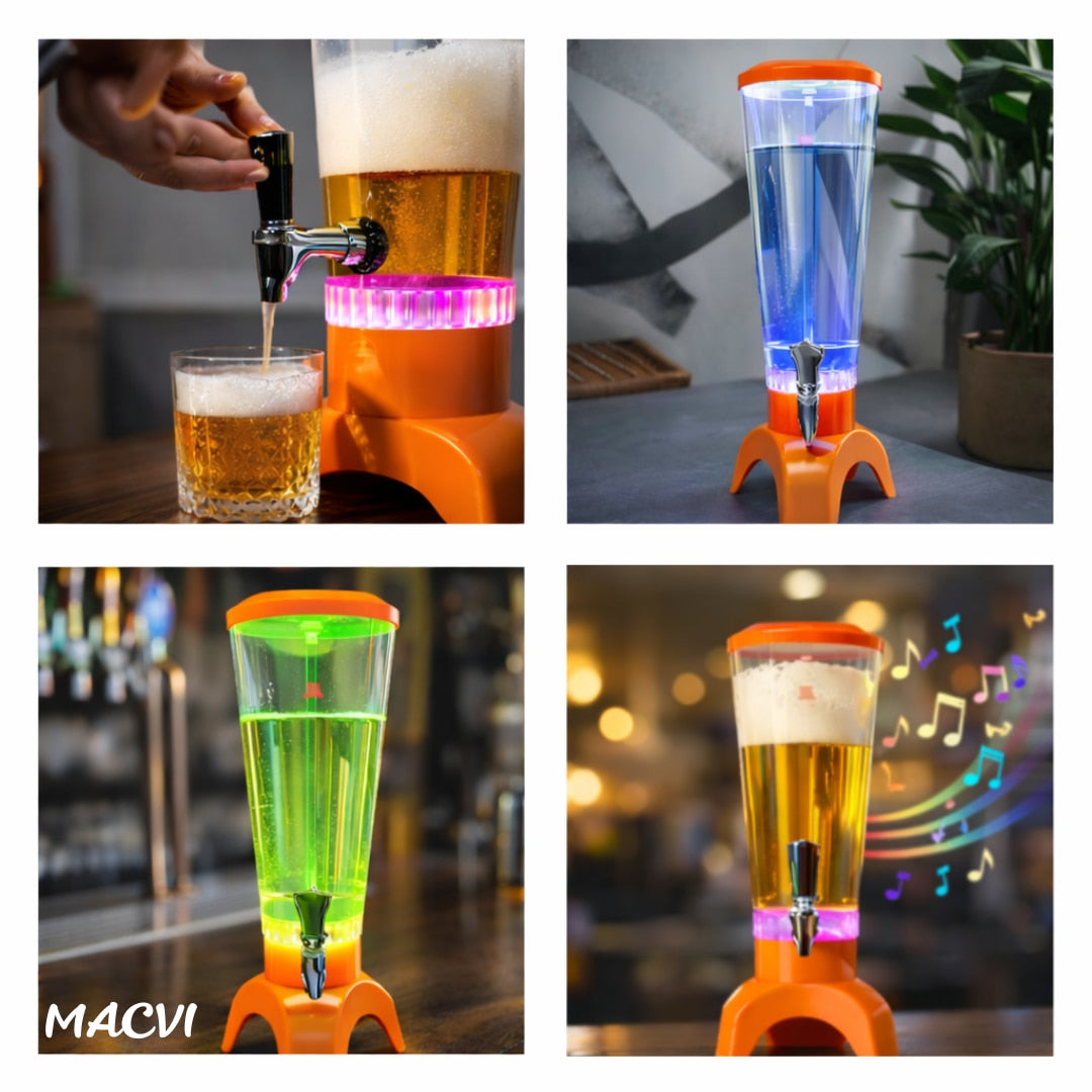 Decantor Macvi® sticla 3 litri cu LED decorativ si boxa Bluetooth integrata decantor modern pentru petreceri seri relaxante si cadou