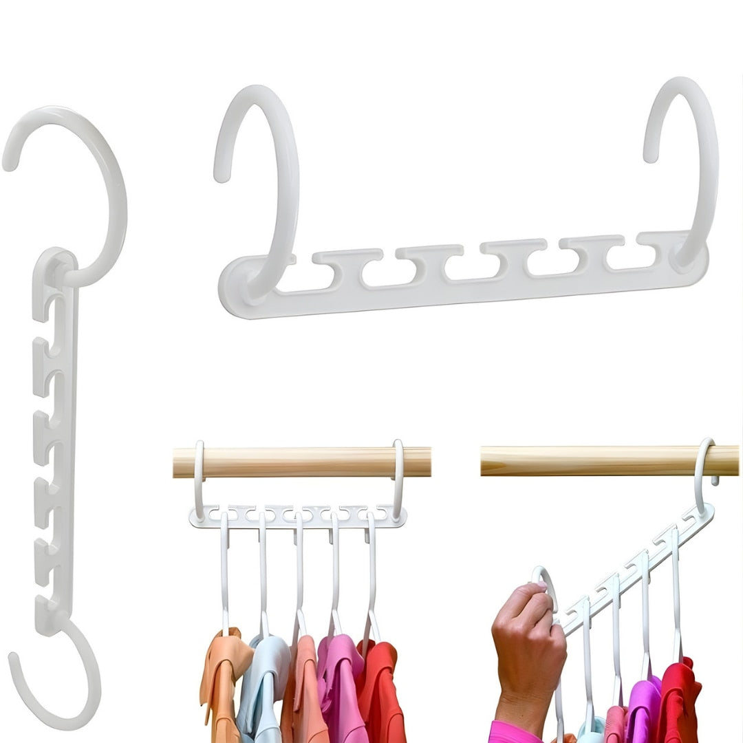 Set 8 Suporturi Agatatori Umerase 5 in 1 Macvi® pentru Organizare