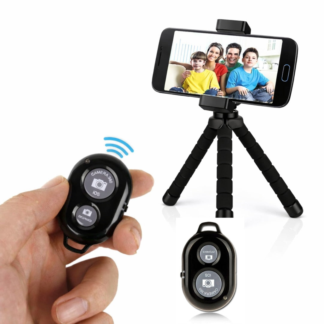 Telecomanda Selfie Macvi®, Compatibilitate Android/IOS, Bluetooth, Capturare Rapida si Usoara a Momentelor Preferate, dimensiuni compacte 5.2x3.3 cm, Negru