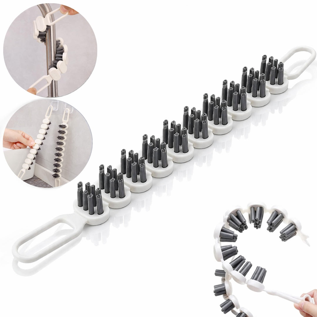 Perie de curatat Macvi®, pliabila, flexibila, alba, 26.5x2.8cm, durabila, cu gaura pentru agatat, multiple utilizari