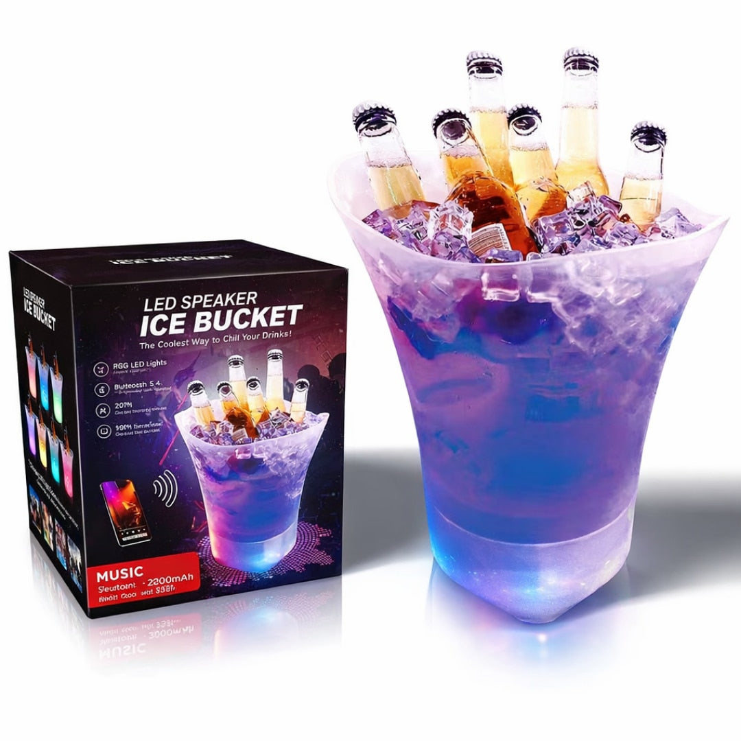 Frapiera Macvi® 5 litri, boxa Bluetooth integrata, LED multicolor, plastic impermeabil