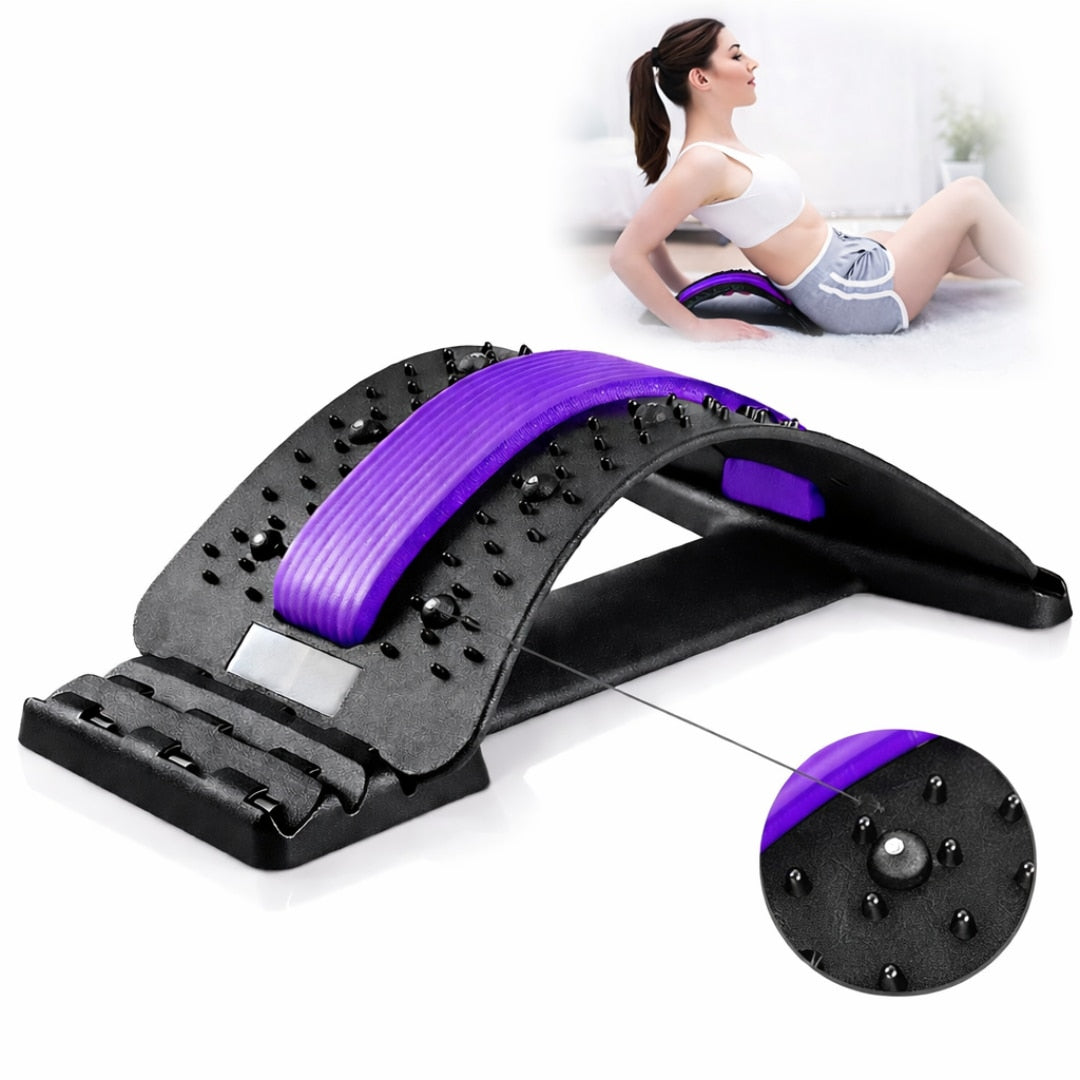 Dispozitiv 2 in 1 pentru Masaj si Stretching Macvi® ,Lombari, 3 Trepte de Ajustare
