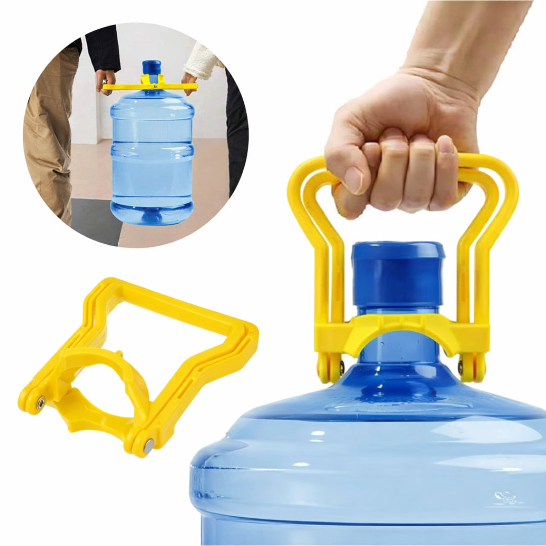 Set manere Macvi® pentru bidoane si sticle, plastic rezistent, 14.2 x 12.8 cm, galben & albastru, ergonomic, usor de utilizat