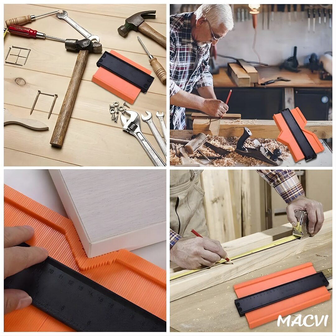 Instrument de Masurare Colturi Macvi®, 12cm, Plastic, Negru/Portocaliu, pentru Renovari si Bricolaj