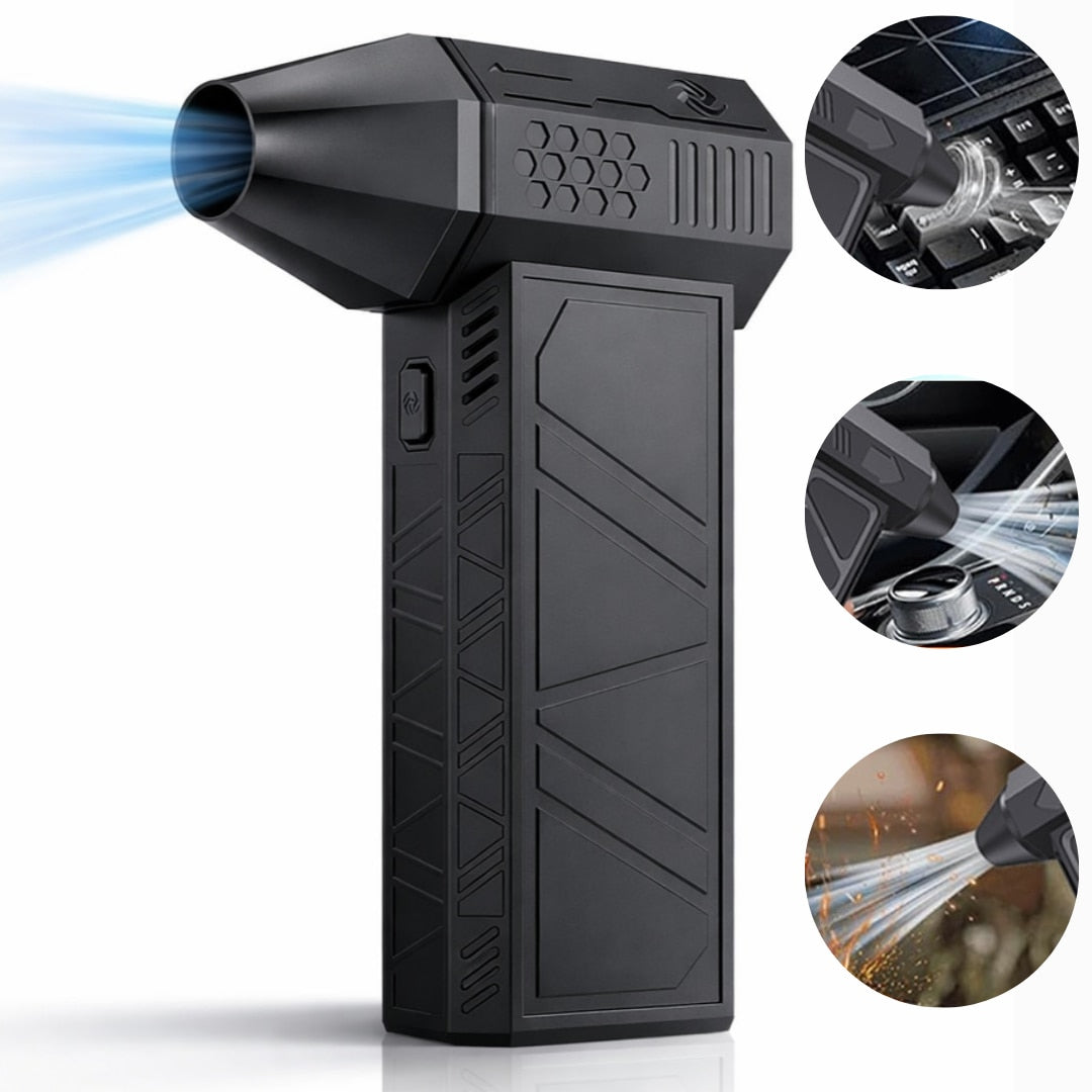 Suflanta aer fara fir Macvi® X3 motor puternic 130000RPM, 4000 mAh Incarcare USB C, indeparteaza instantaneu praful, baterie reincarcabila flux de aer in 3 trepte reglabil, negru