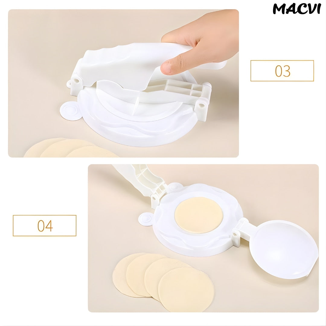 Forma de patiserie Macvi® pentru coltunasi, ravioli si galuste, alb, accesoriu de bucatarie pentru portii uniforme si sigilare perfecta