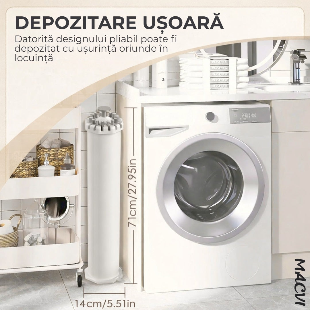 Uscator Rufe Macvi® Caracatita cu 1 Nivel Design Pliabil, Picioare Stabile, Ideal pentru Uscare Rapida in Spatii Mici, Aluminiu